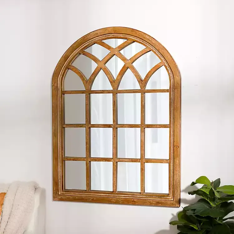 Decorative Mirrors-Kirklands Home Natural Sadie Arch Mirror Brown