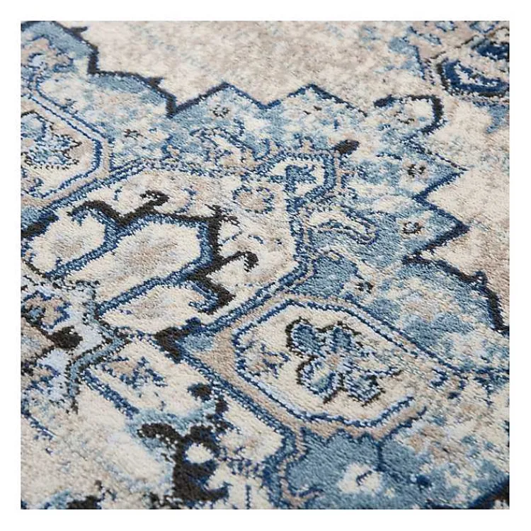 Area Rugs-Kirklands Home Edward Medallion Area Rug, 8x10 Blue