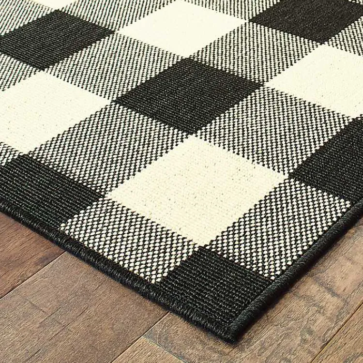 Outdoor Rugs-Kirklands Home Madura Buffalo Check Outdoor Runner