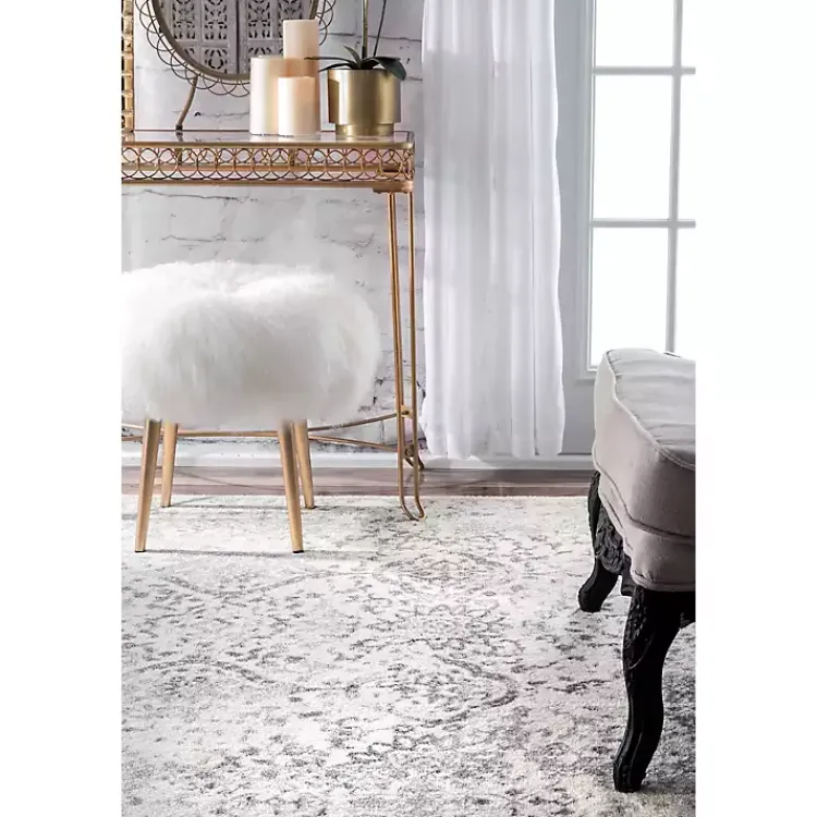 Area Rugs-Kirklands Home Ivory Vintage Odell Square Area Rug, 8 ft.