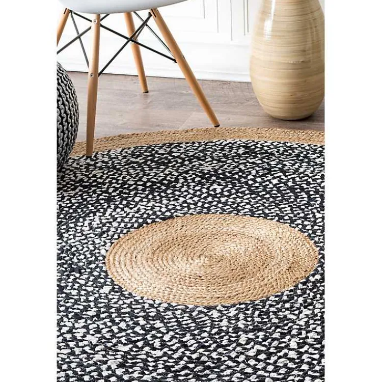 Area Rugs-Kirklands Home Natural Lesha Round Rug, 6 ft.