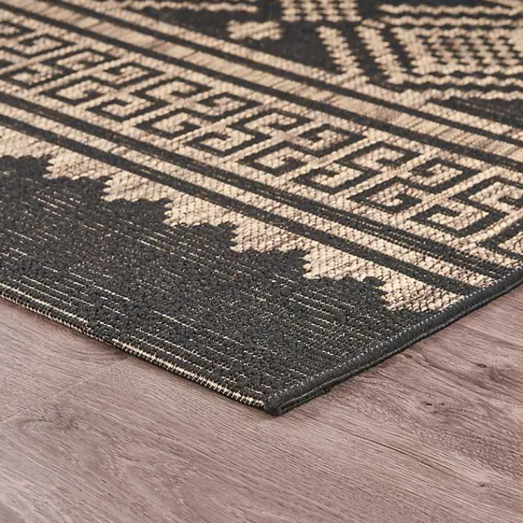 Outdoor Rugs-Kirklands Home Greek Key Sun Shower Outdoor Area Rug, 7x9