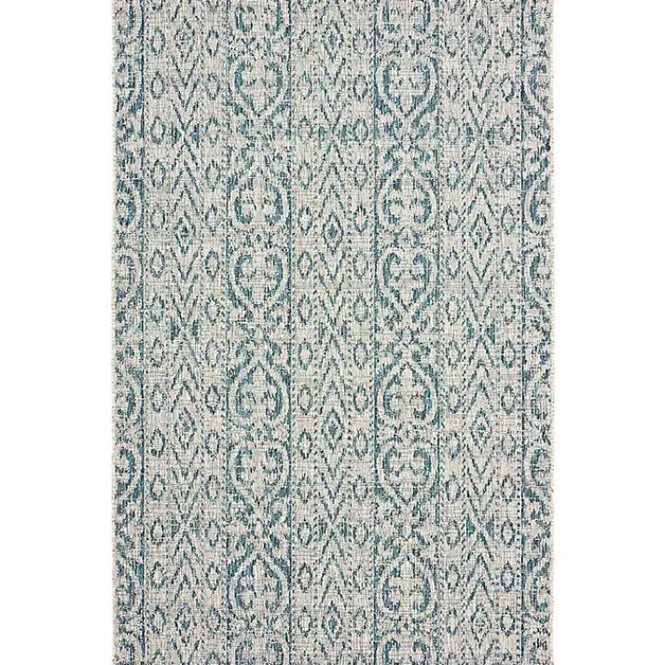 Outdoor Rugs-Kirklands Home Azure Terrace Sun Shower Outdoor Area Rug, 5x8