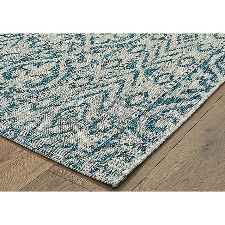 Outdoor Rugs-Kirklands Home Azure Terrace Sun Shower Outdoor Area Rug, 5x8