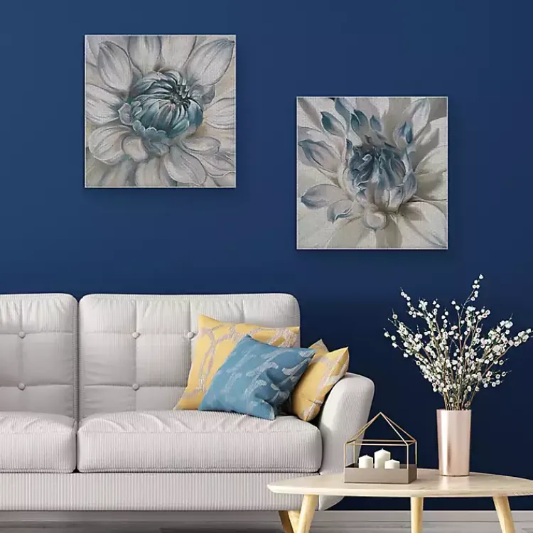 Canvas Art-Kirklands Home Daytime Blue Dahlia Canvas Art Prints, Set of 2