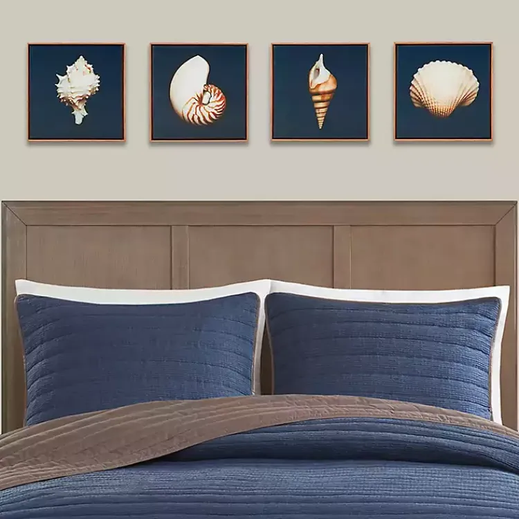 Canvas Art-Kirklands Home Ocean Shell Framed Canvas Art Prints, Set of 4