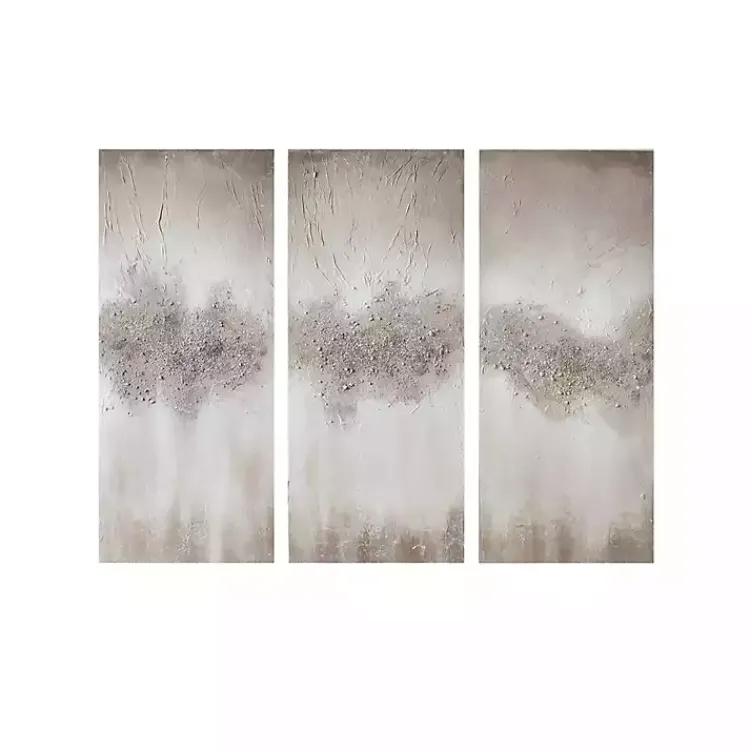 Canvas Art-Kirklands Home Taupe Luminous Embellished Art Print, Set of 3 Tan