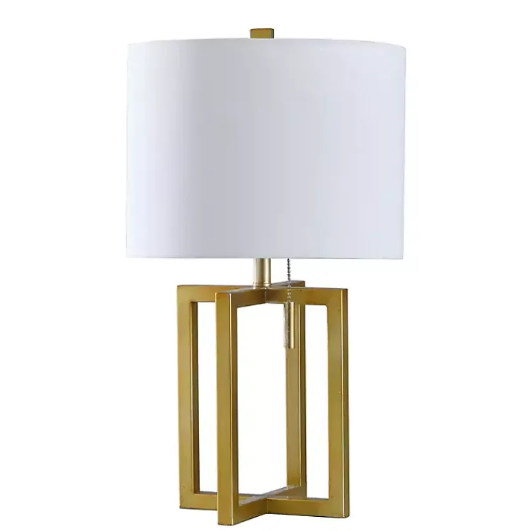 Table Lamps-Kirklands Home Gold Finish Table Lamp White
