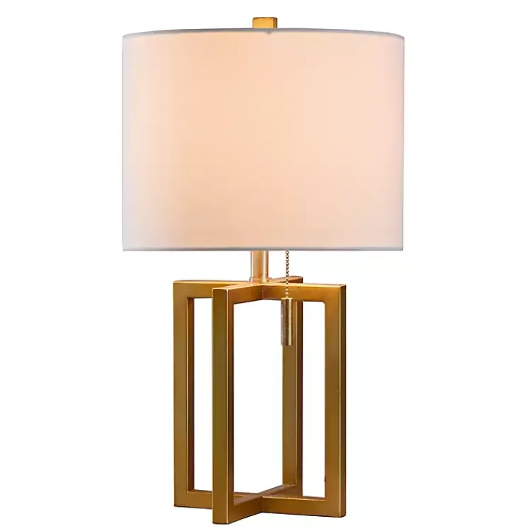 Table Lamps-Kirklands Home Gold Finish Table Lamp White