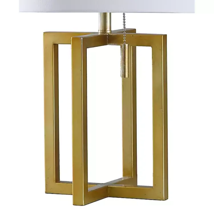 Table Lamps-Kirklands Home Gold Finish Table Lamp White