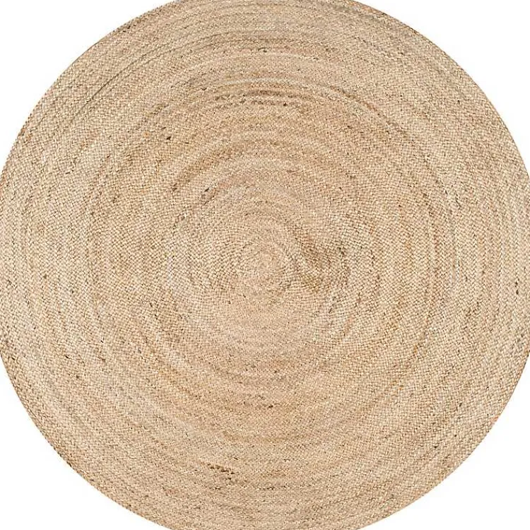Area Rugs-Kirklands Home Natural Reno Woven Round Area Rug, 4 ft. Tan