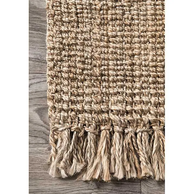 Area Rugs-Kirklands Home Hand Woven Chunky Loop Natural Jute Area Rug, 7x9 Tan