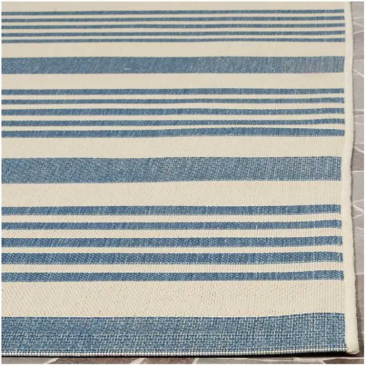 Outdoor Rugs-Kirklands Home Courcy Transitional Outdoor Accent Rug Blue