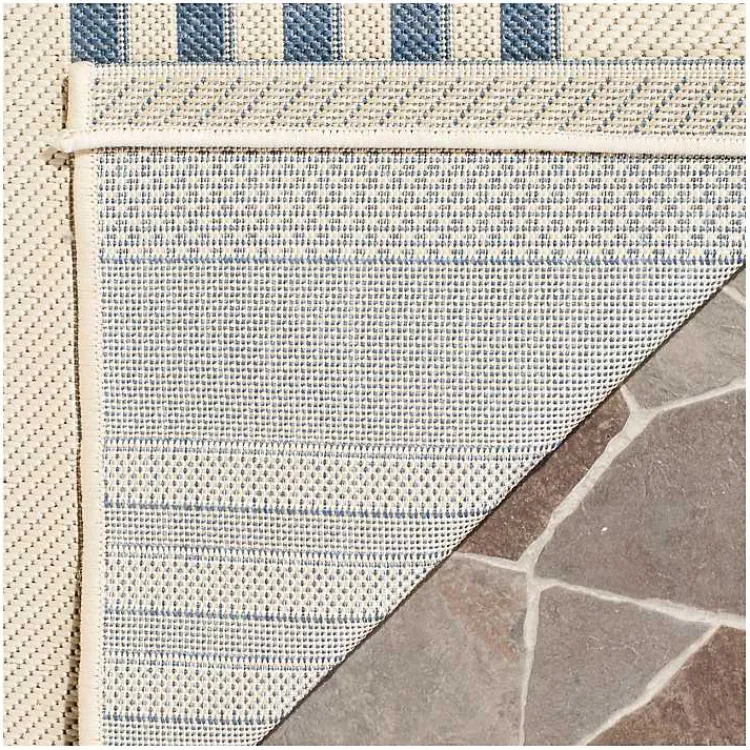 Outdoor Rugs-Kirklands Home Courcy Transitional Outdoor Accent Rug Blue