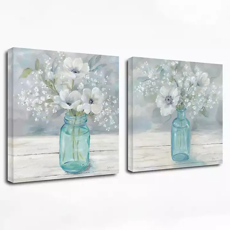 Canvas Art-Kirklands Home Jar Bouquet Giclee Canvas Art Prints, Set of 2 Multi
