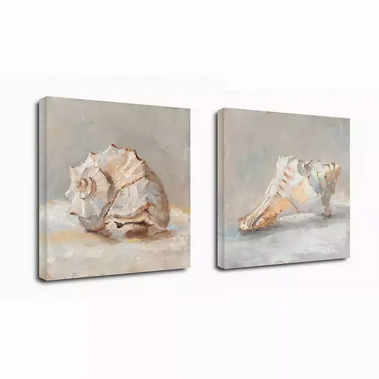 Canvas Art-Kirklands Home Impressionist Shell Canvas Art Prints, Set of 2 Tan