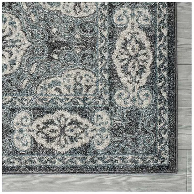 Area Rugs-Kirklands Home Gray and Blue Alex Area Rug, 5x7