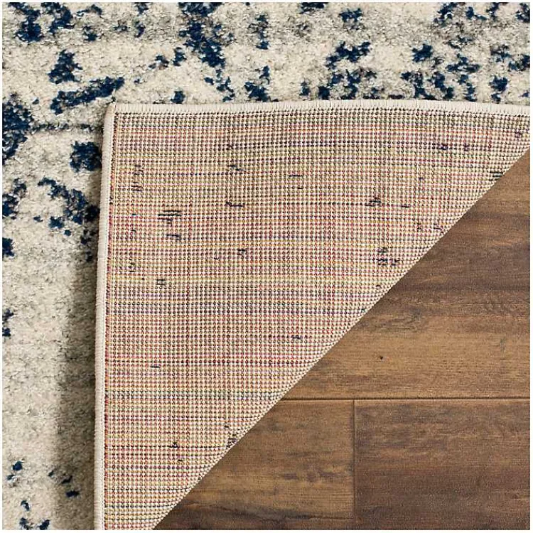 Area Rugs-Kirklands Home Navy and Cream Madison Distressed Area Rug, 6x9