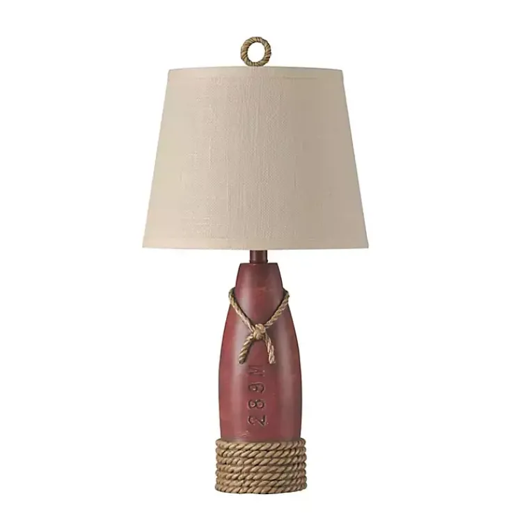 Table Lamps-Kirklands Home Nantucket Red Buoy Table Lamp Tan