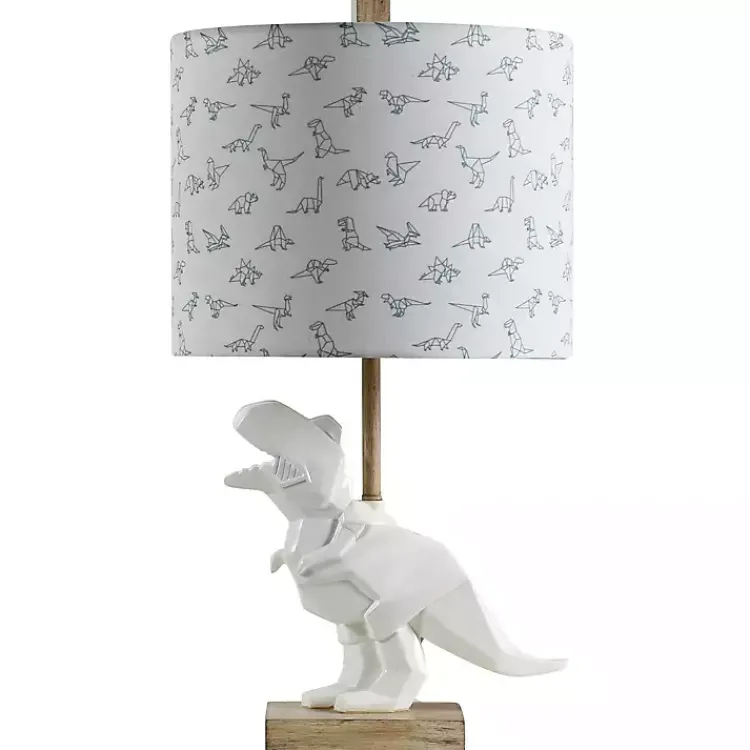 Table Lamps-Kirklands Home Geo Dinosaur Table Lamp White