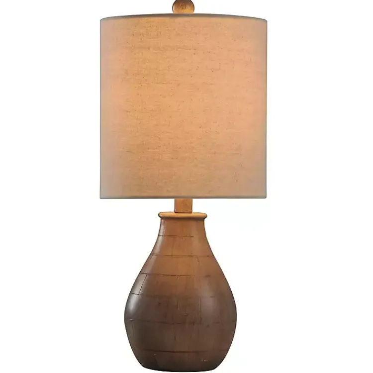 Table Lamps-Kirklands Home Faux Wood Accent Table Lamp White