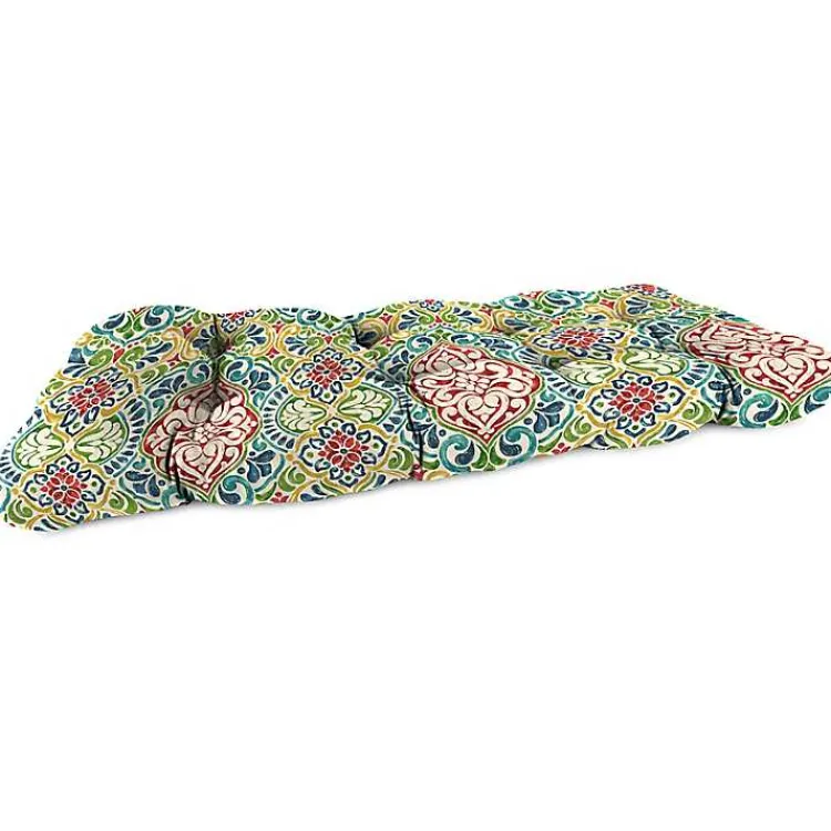 Outdoor Cushions & Pillows-Kirklands Home Multi Fiorella Outdoor Wicker Loveseat Cushion Red
