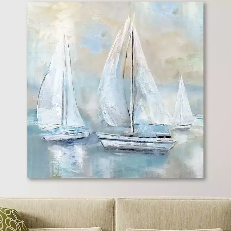 Canvas Art-Kirklands Home Sail Afar Giclee Canvas Art Print Blue