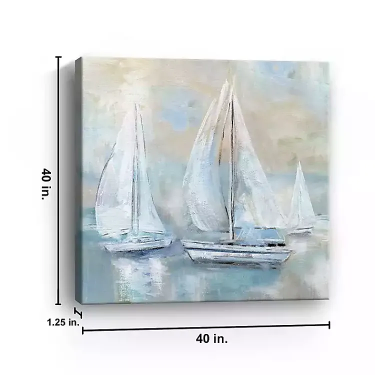 Canvas Art-Kirklands Home Sail Afar Giclee Canvas Art Print Blue