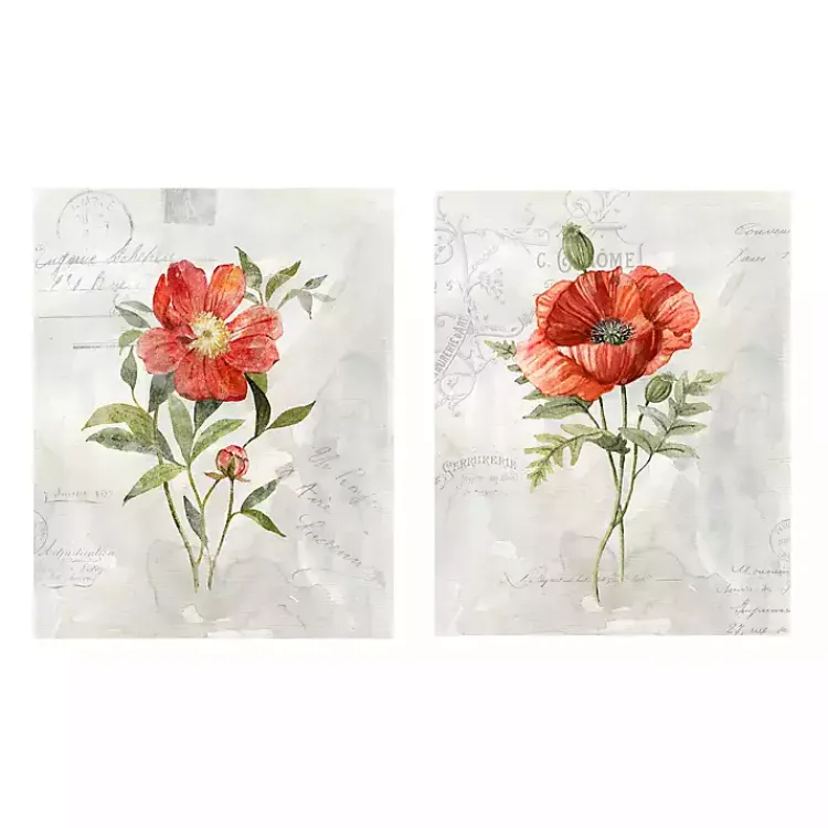Canvas Art-Kirklands Home Linen Peony Giclee Canvas Art Prints, Set of 2