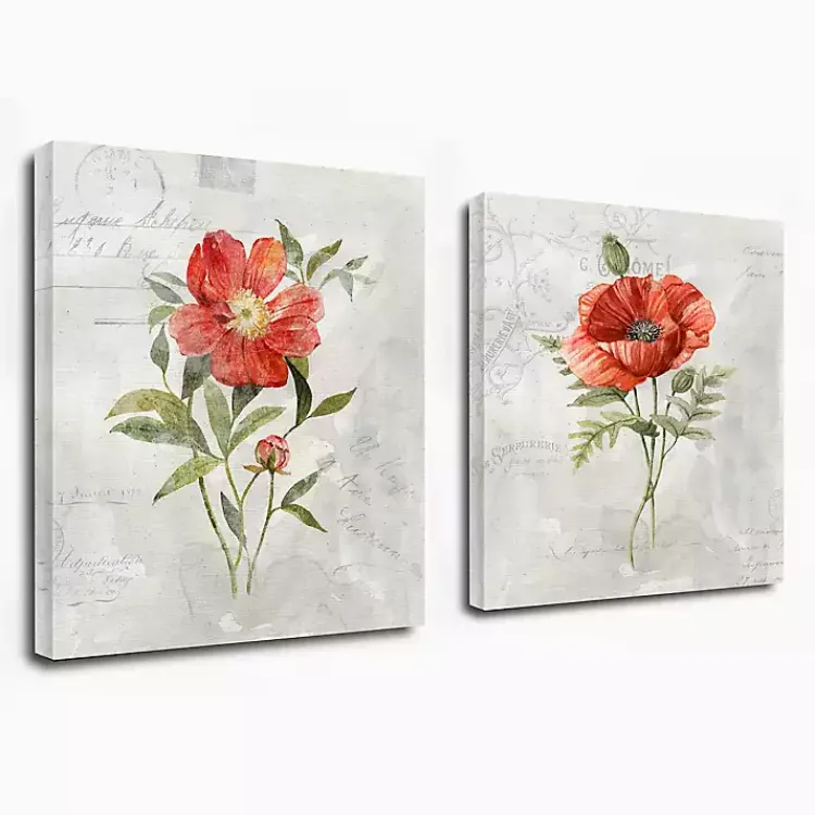 Canvas Art-Kirklands Home Linen Peony Giclee Canvas Art Prints, Set of 2