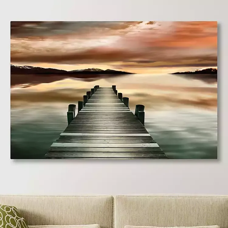 Canvas Art-Kirklands Home Sunset Jetty Giclee Canvas Art Print Multi