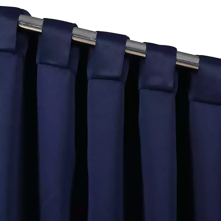 Curtains & Drapes-Kirklands Home Navy Back Tab Blackout Curtain Panel Set, 63 in. Blue