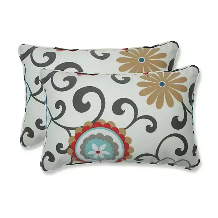 Outdoor Cushions & Pillows-Kirklands Home Peachtini Pom Pom Play Accent Pillows, Set of 2
