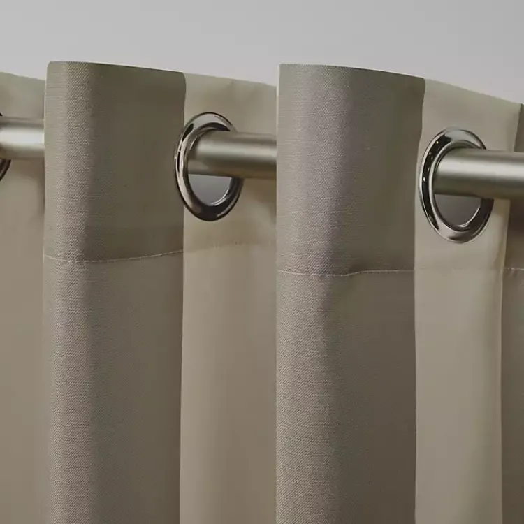 Outdoor Curtains-Kirklands Home Taupe Canopy Outdoor Curtain Panel Set, 96 in. Tan