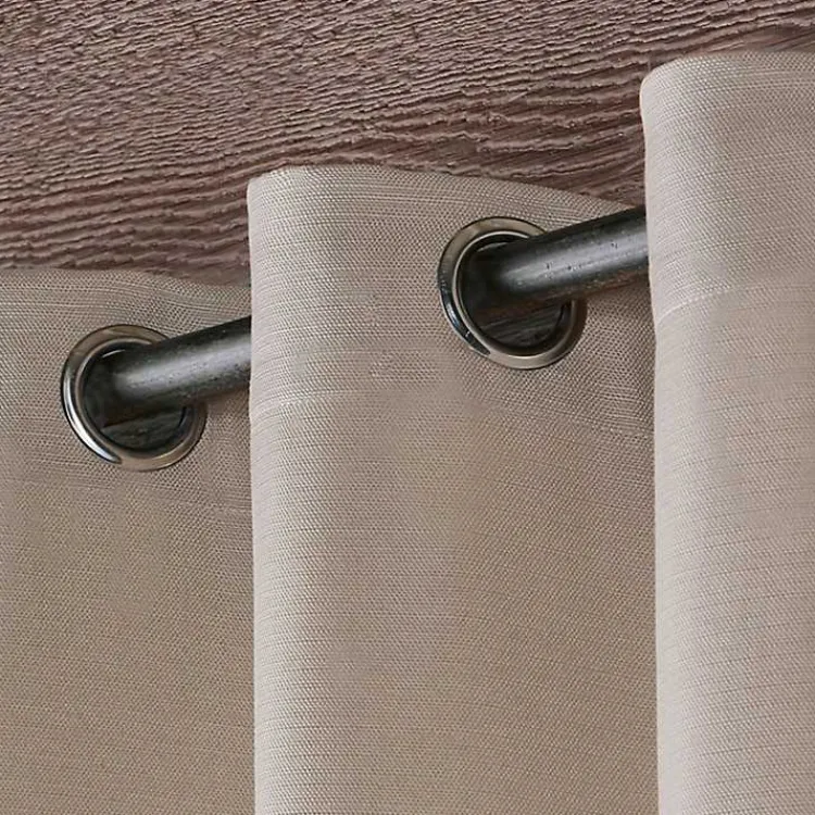 Outdoor Curtains-Kirklands Home Taupe Delano Outdoor Curtain Panel Set, 120 in. Tan