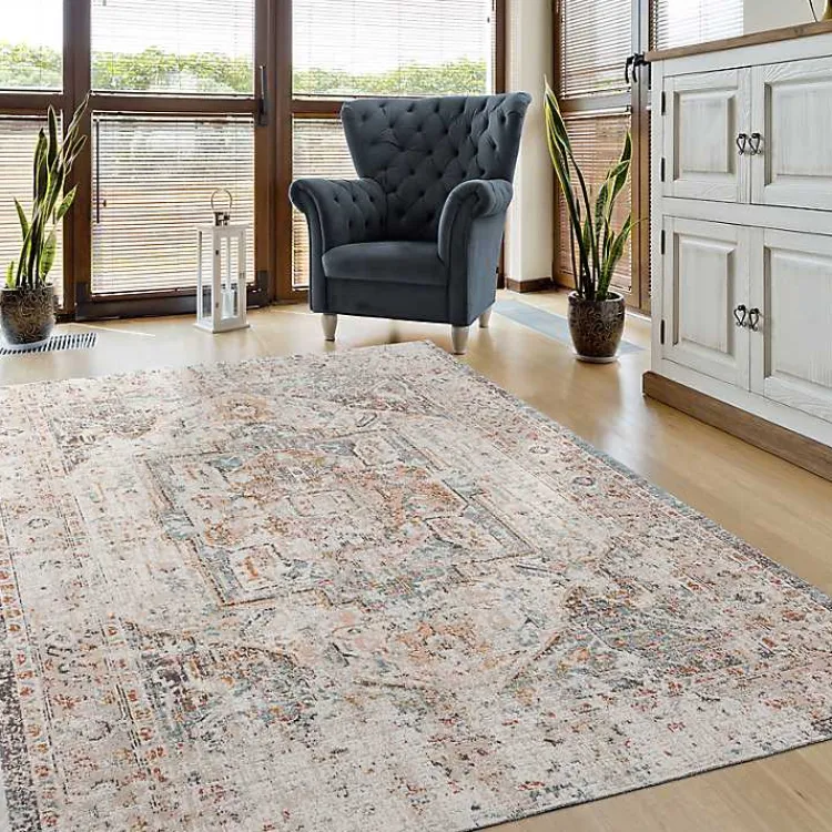 Outdoor Rugs-Kirklands Home Faded Turkish Indoor/Outdoor Area Rug, 5x7 Ivory