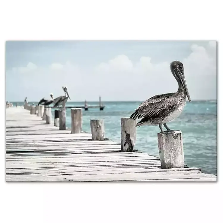 Canvas Art-Kirklands Home Perched Pelican Canvas Art Print