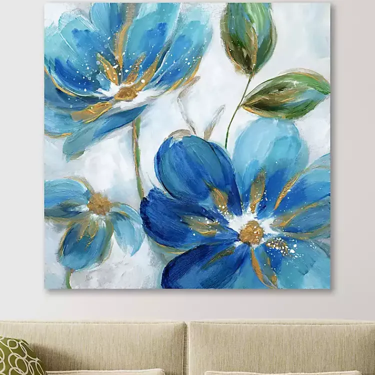 Canvas Art-Kirklands Home Flowering s II Giclee Canvas Art Print Blue
