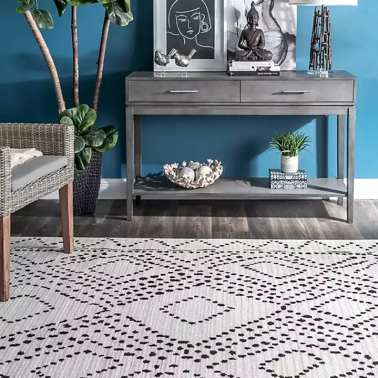 Area Rugs-Kirklands Home Millie Dotted Diamond Area Rug, 5x8