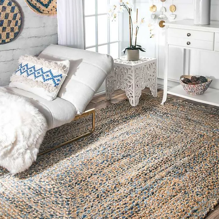 Area Rugs-Kirklands Home Ella Hand Braided Jute Rug, 5x8 Tan