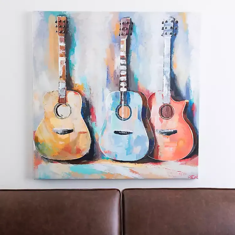 Canvas Art-Kirklands Home Colorful Guitars Canvas Art Print Multi