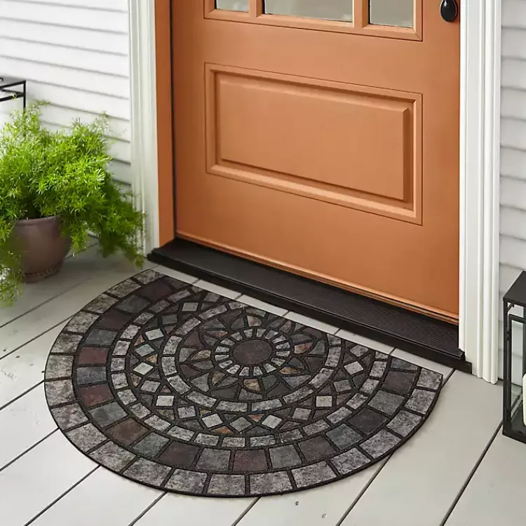 Doormats-Kirklands Home Mythos Stone Mosaic Slice Doormat