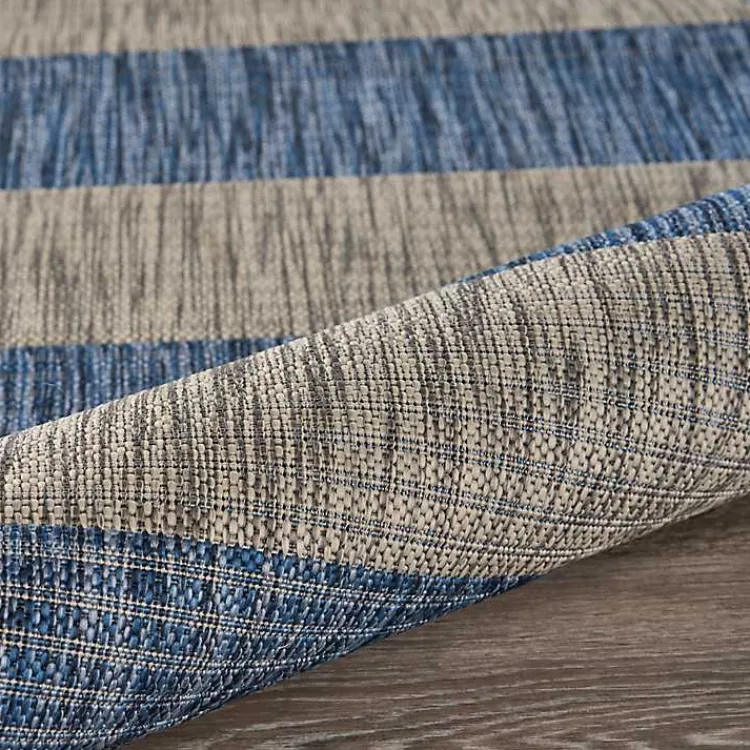 Outdoor Rugs-Kirklands Home Coastal Stripes Indoor/Outdoor Area Rug, 5x7