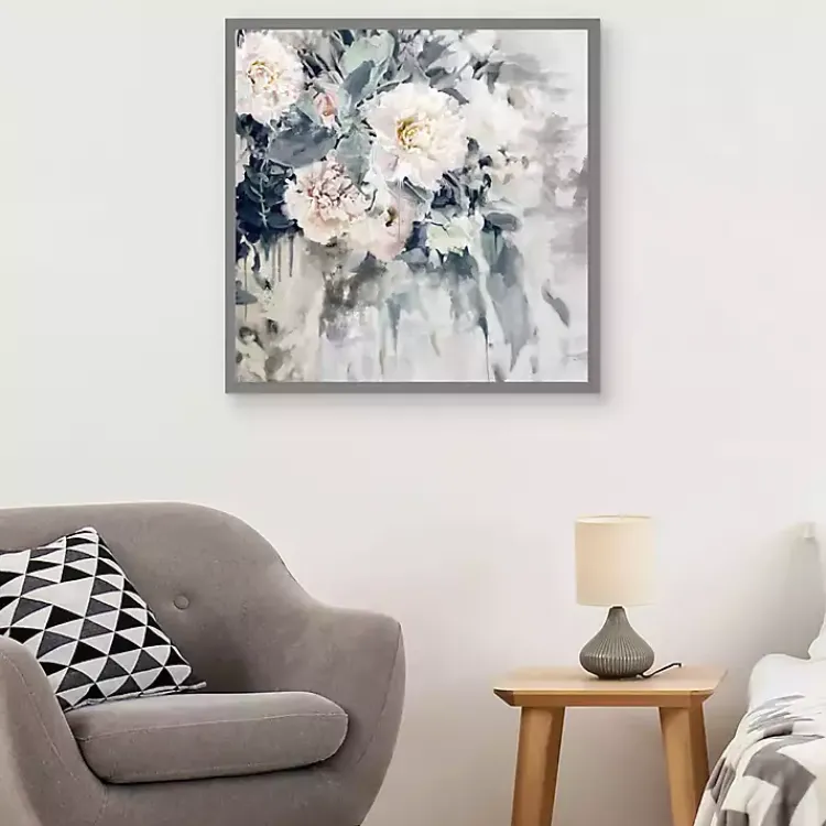 Canvas Art-Kirklands Home Flower Impressions Framed Canvas Art Print Gray