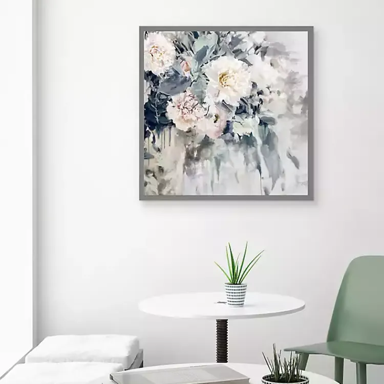 Canvas Art-Kirklands Home Flower Impressions Framed Canvas Art Print Gray
