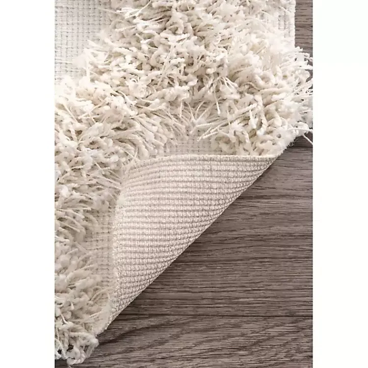 Area Rugs-Kirklands Home Francis Diamond Shaggy Area Rug, 6x9 White