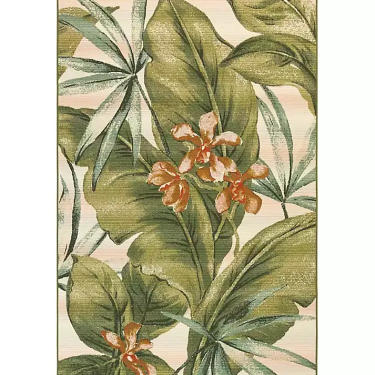 Outdoor Rugs-Kirklands Home Island Leaf Outdoor Rug, 4x7 Multi