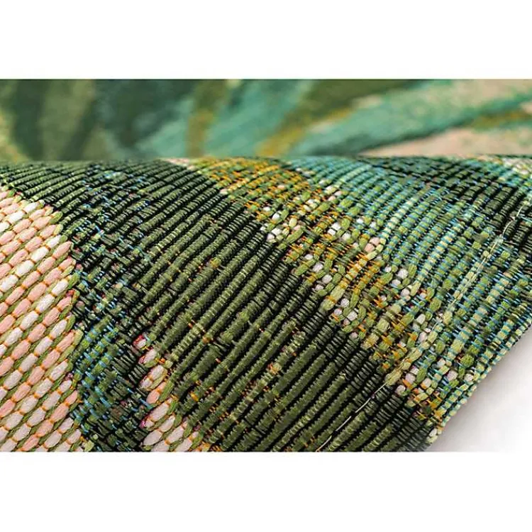 Outdoor Rugs-Kirklands Home Island Leaf Outdoor Rug, 4x7 Multi
