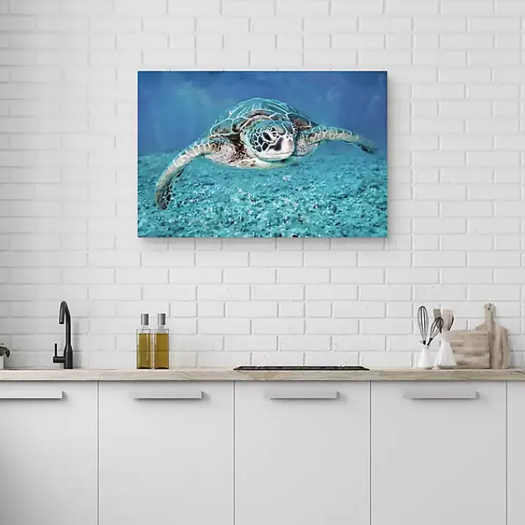 Canvas Art-Kirklands Home Vibrant Sea Turtle Canvas Art Print