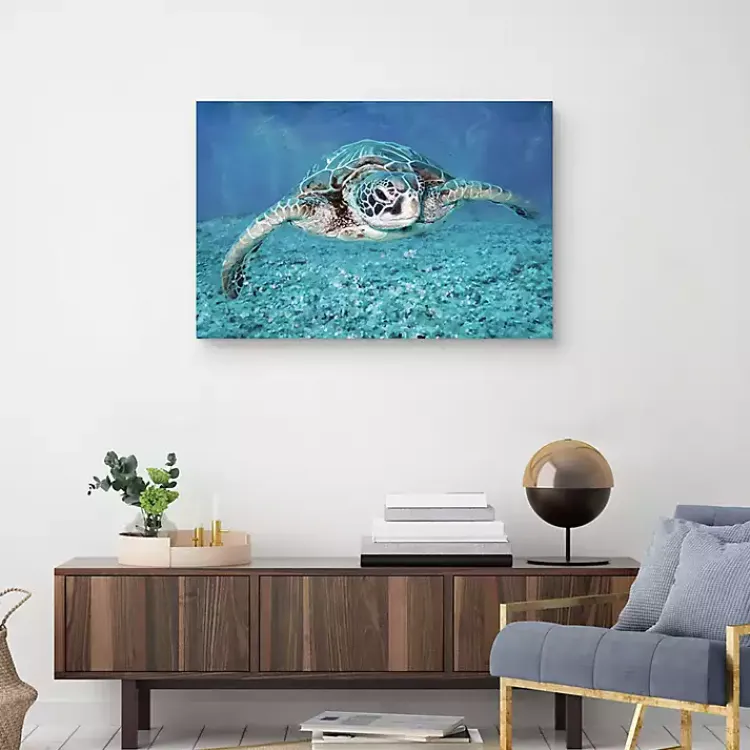 Canvas Art-Kirklands Home Vibrant Sea Turtle Canvas Art Print